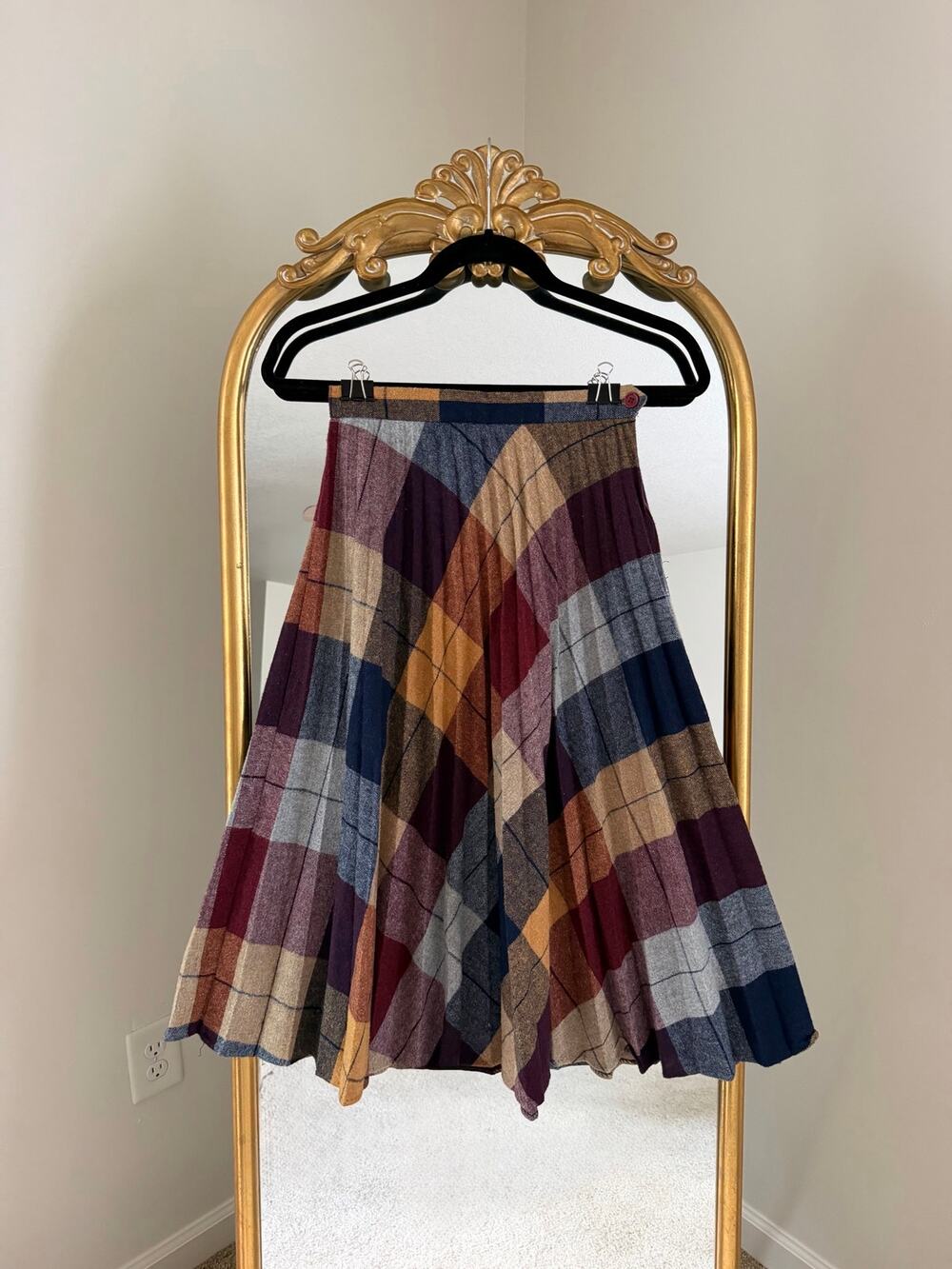 Vintage Pandora Pleated Plaid Skirt